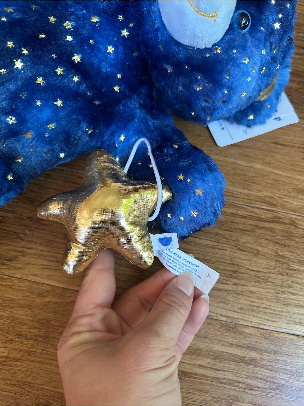 NWT BUILD-A-BEAR Star Wishes Blue Metallic Celestial Stars Teddy Bear - Picture 2 of 10